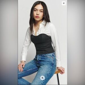 Reformation Black and White Blouse